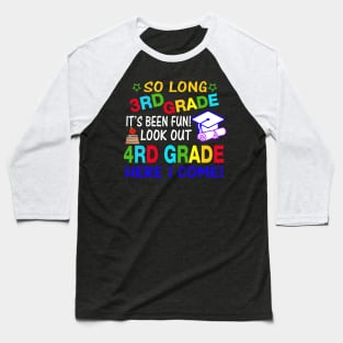 So Long 3rd Grade T-Shirt 4th Grade Here I Come Graduation Baseball T-Shirt